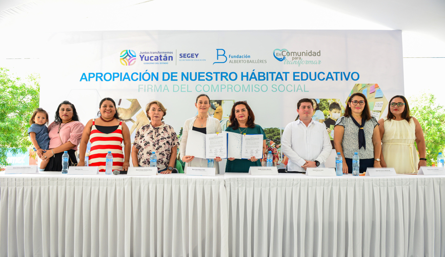 Cinco escuelas de Kanasín, Yucatán, firman su compromiso social para mejorar sus entornos